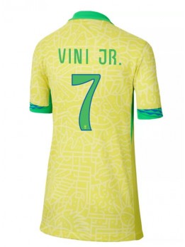 Brasilien Vinicius Junior #7 Heimtrikot für Frauen Copa America 2024 Kurzarm